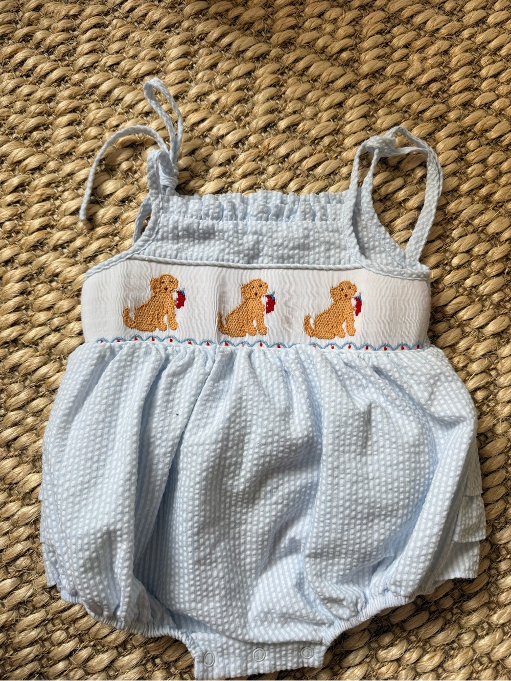Stitchy Fish July 4th Golden Retriever bubble